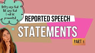 REPORTED SPEECH  Statements  HOW TO ENGLISH [upl. by Ias]