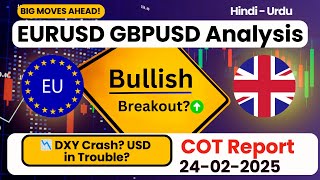 EURUSD amp GBPUSD Analysis Today in Hindi 24022025 🔥 COT Report amp Trading Strategy [upl. by Iruam948]