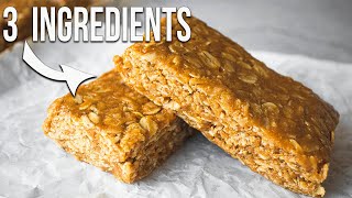 ONLY 3 Ingredients  NO BAKE Oatmeal Bars [upl. by Yhtur734]