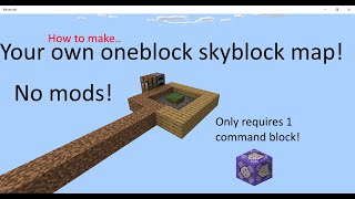 How to make a one block skyblock  Minecraft bedrock edition [upl. by Nylaj]