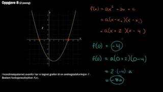 8  Finne funksjon ut fra graftegning  1T Eksamen Høst 2016  Del 1 [upl. by Ocsinarf14]