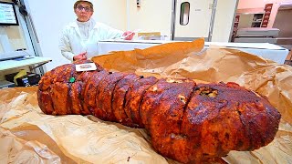 Food in Italy  PORCHETTA KING of ITALY Italian Food in Rome  Worlds BEST Porchetta Factory [upl. by Hpesojnhoj]