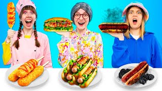 Me VS Grandma VS Chef Cooking Challenge ALL CHALLENGES [upl. by Bonilla]