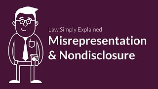 Misrepresentation and Nondisclosure  Contracts  Defenses amp Excuses [upl. by Wehner]