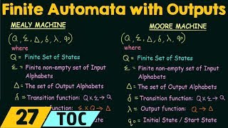 Finite Automata With Outputs [upl. by Hareehat]