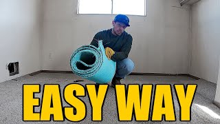 Removing Carpet The EASY WAY [upl. by Bibi]