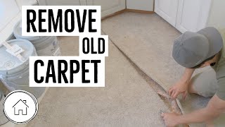 DIY How to remove carpet  the EASY WAY [upl. by Mcspadden]