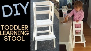 DIY TODDLER LEARNING STOOL  MONTESSORI KITCHEN TOWER  IKEA HACK [upl. by Ahsinnor58]