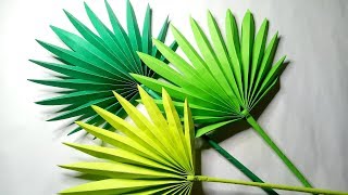 DIY FAN PALM LEAVES PAPER CRAFTS TUTORIAL [upl. by Aliza541]