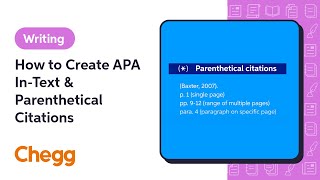 How to Create APA InText amp Parenthetical Citations  Chegg [upl. by Drais482]