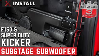 20152020 F150 amp Super Duty Kicker VSS Substage Powered Subwoofer Kit Install [upl. by Enylcaj]