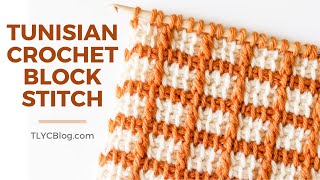 HOW TO CROCHET THE BLOCK STITCH That was so easy Tunisian Crochet [upl. by Syst]