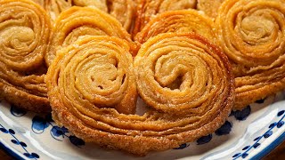 Palmiers Recipe With Only 2Ingredient  Easy Palmiers Cookies [upl. by Rosy]