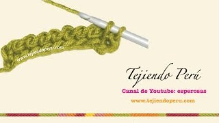 Crochet o ganchillo tunecino técnica básica en 1 y 2 colores [upl. by Hege]