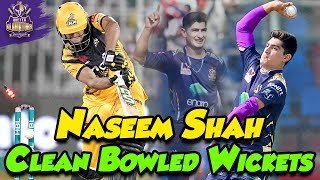 Naseem Shah Clean Bowled Wickets  Best Bowling Spell In PSL 5  HBL PSL 2020MB2 [upl. by Nhguavahs]