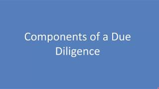 Types and components of due diligence [upl. by Adnilre984]