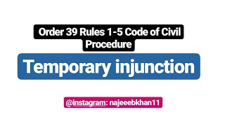 Temporary injunction Order 39 Rules 15 CPC [upl. by Cathe]