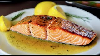 Perfect Pan Seared Salmon WithLemon Butter Sauce In 10 Minutes Easy Salmon Recipe [upl. by Yrahca]