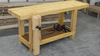 Build an Inexpensive RouboStyle Woodworking Workbench [upl. by Ahsilad]