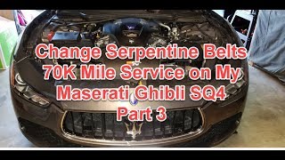 How To Change Serpentine Belts On A Maserati Ghibli SQ4 [upl. by Merl]