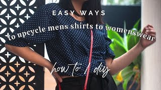 THRIFT FLIP HOW TO TURN MENSWEAR SHIRTS INTO WOMENS STYLE [upl. by Blood99]