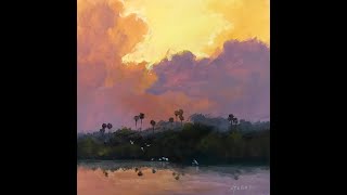 Landscape Painting in Acrylics Learn Optical Blending [upl. by Ahsinroc295]