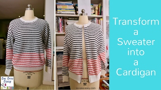 How to transform a sweater into a cardigan [upl. by Ahsart781]