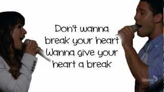 Glee  Give Your Heart A Break Lyrics [upl. by Naitirb]