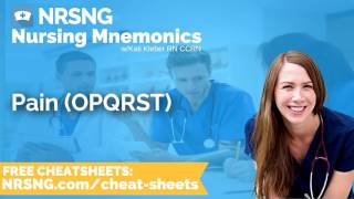 Pain OPQRST Nursing Mnemonics Nursing School Study Tips [upl. by Ellertnom]