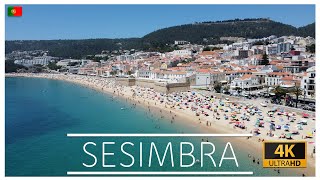 Sesimbra Portugal Drone Footage 4K  Praia da California [upl. by Annaor257]