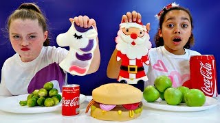 Real Food VS Gummy Food Challenge Christmas Special [upl. by Sergias]