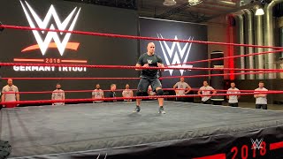 See how WWE hopefuls begin a WWE tryout [upl. by Goodhen]