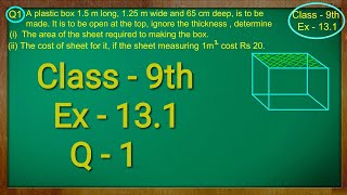 Class 9th  Ex  131 Q 1  Surface Areas and Volumes  CBSE NCERT [upl. by Nottap917]