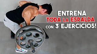 Entrena TODA la ESPALDA EN CASA con barra con 3 ejercicios [upl. by Drews]