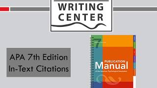 APA Style 7th Edition InText Citations [upl. by Glanville]