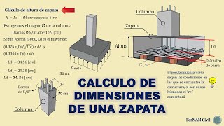 DIMENSIONES DE UNA ZAPATA AISLADA [upl. by Eelanej]