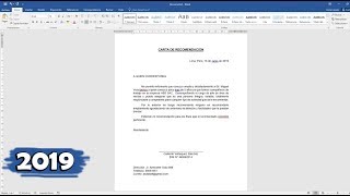 Como hacer una carta de recomendación personal en Word [upl. by Thornburg]