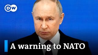 Putin threatens nuclear war if the West sends troops to Ukraine I DW News [upl. by Nauq]