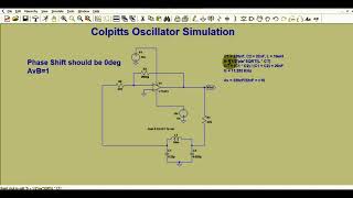 LTSpice Opamp Colpitts Oscillator Simulation  Design amp Simulation of 112KHz Colpitts Oscillator [upl. by Suoiluj331]