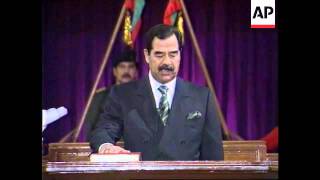 Iraq  Saddam Hussein Sworn In For 7 More Years [upl. by Bhatt]