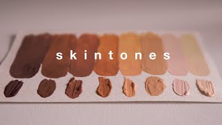 🌷 how to mix skin tones with gouache  painting process [upl. by Milano874]