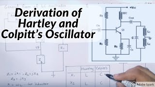 Derivation of Hartley Oscillator and Colpitts Oscillator Generalized equation HINDI [upl. by Nerro]