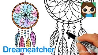 How to Draw a Dream Catcher Easy [upl. by Tnomel837]