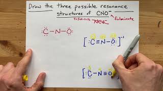 Draw the three resonance structures of CNO fulminate [upl. by Eddy]