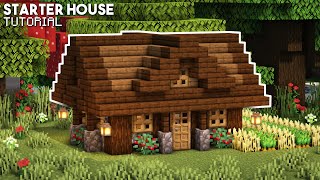 Minecraft How to Build a Survival Starter House  Small Cottage Tutorial [upl. by Hannavahs]