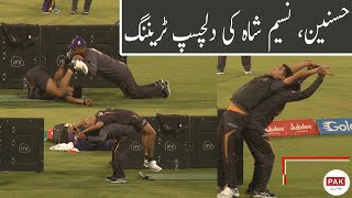 Bowlers Naseem shah and Hasnain interesting training [upl. by Atterual]