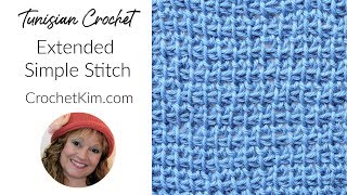 Tunisian Crochet Extended Simple Stitch Tutorial by Kim Guzman [upl. by Anerehs79]