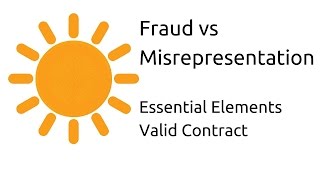 Fraud vs Misrepresentation  Other Essential Elements of a Valid Contract  CA CPT  CS amp CMA [upl. by Enerehs]