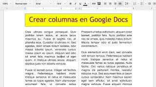 Crear columnas en Google Docs tutorial [upl. by Ayikahs801]