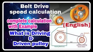 Belt Drive Speed Calculation  Pulley And Belt Drive System [upl. by Punke347]